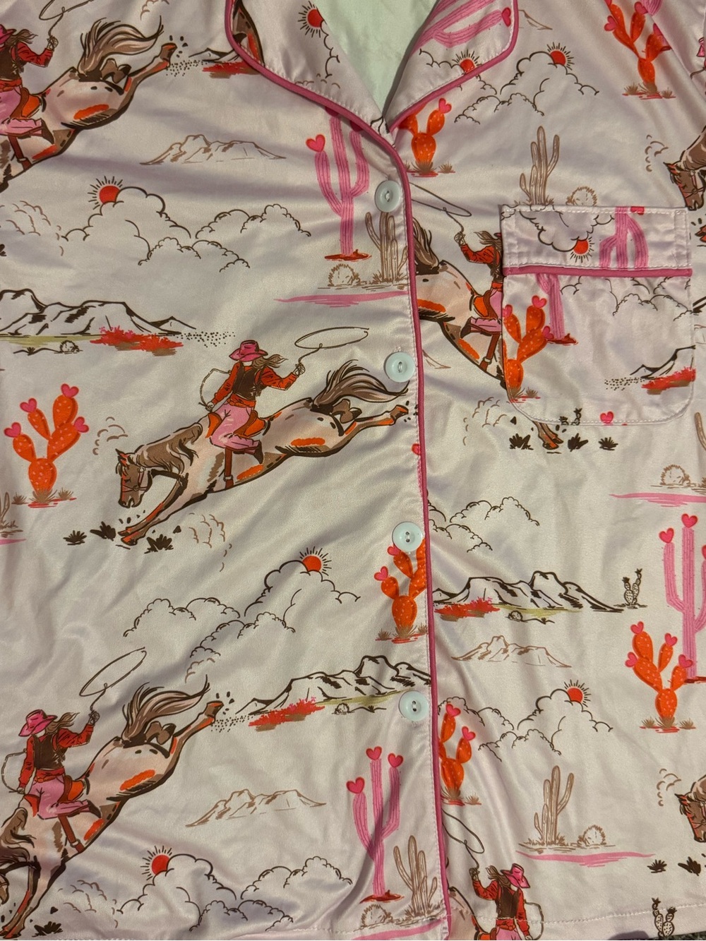 Western Heart Cactus Pj Set| Large - Picture 2 of 3